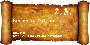 Korponai Melina névjegykártya